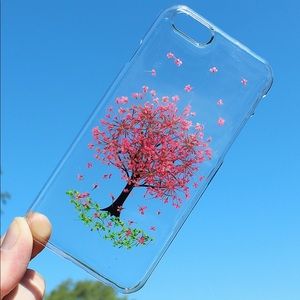 Pink tree blossom flower phone case