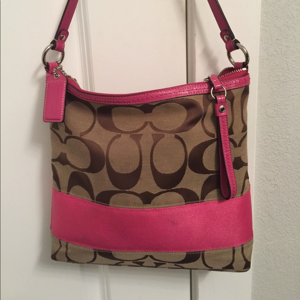 Coach Signature stripe purse