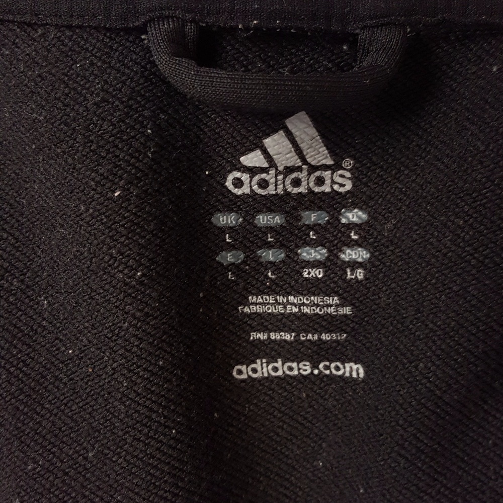 adidas Black Pullover 1/4 Zip Long Sleeve Sweater - Picture 7 of 7