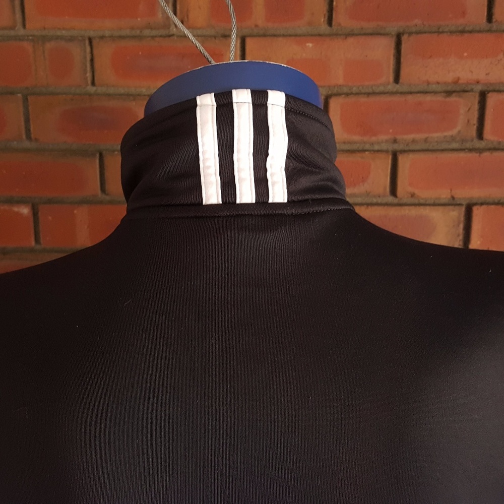 adidas Black Pullover 1/4 Zip Long Sleeve Sweater - Picture 6 of 7