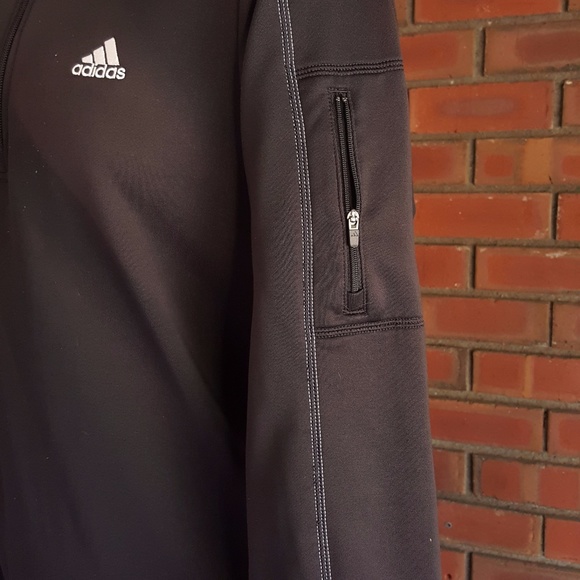 adidas Black Pullover 1/4 Zip  Long Sleeve Sweater - Picture 4 of 7