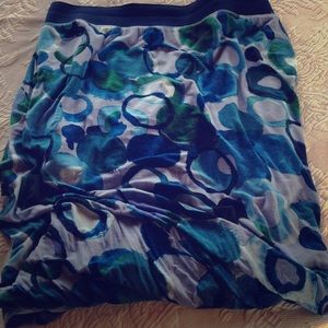 Glamorous Blue Print Skirt Office to Dinner
