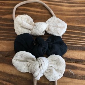 Nylon Headband Set of 3 Bows.