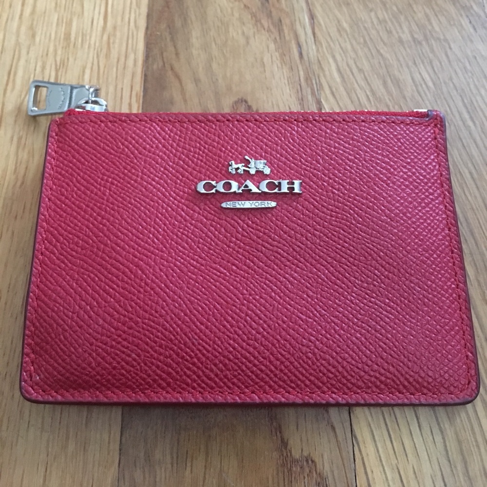 Cherry red Coach skinny wallet