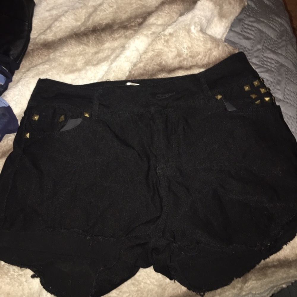 Black studded shorts