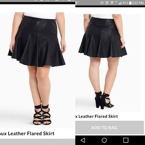 Torrid Faux Leather Flared Skirt