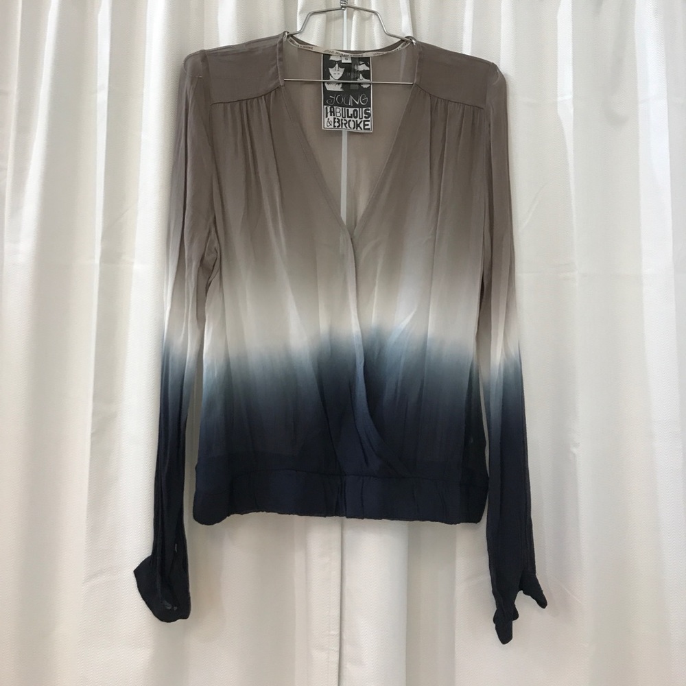 YF&B Sheer Ombré Blouse
