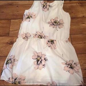 White/cream floral boutique dress NWOT