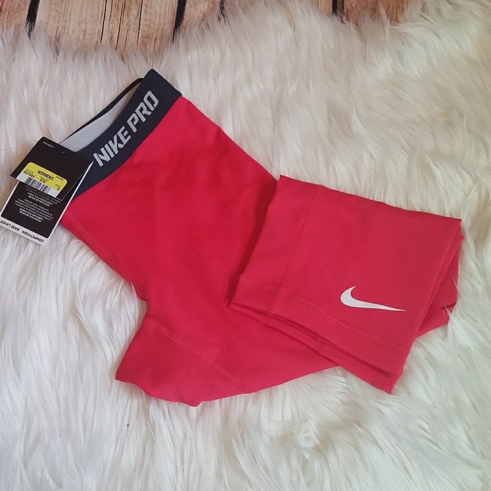 Red Nike pro dry fit crop workout pants small NWT