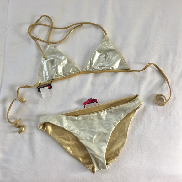 Fabucci Reversible Gold Silver Bikini - Picture 2 of 5
