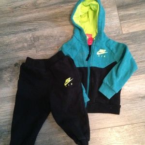 Boys Nike Jogger Set Teal/Black/Citron