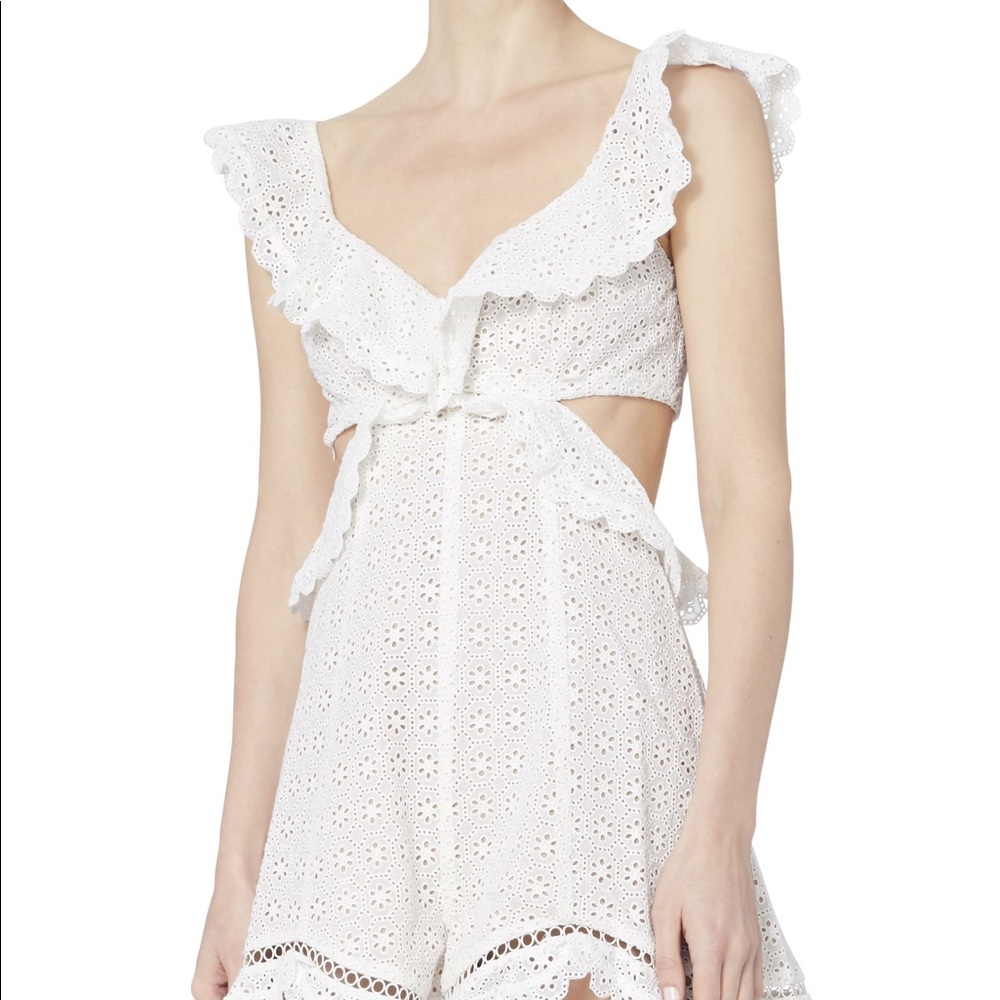 Zimmermann Jasper Honeycomb romper--ivory