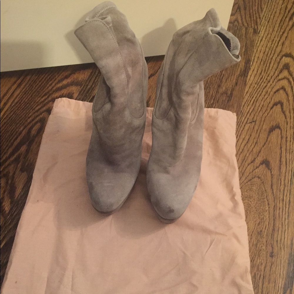 Miu Miu gray suede booties