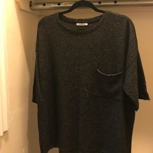 Darker Grey Quarter Sleeve Sweater