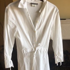 White shirt dress style cover up