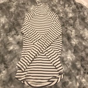 Black and white striped turtleneck