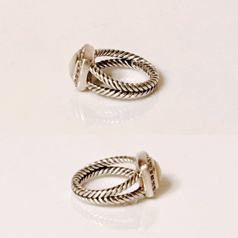 David Yurman Mother Of Pearl Diamond Albion Ring - Picture 3 of 7