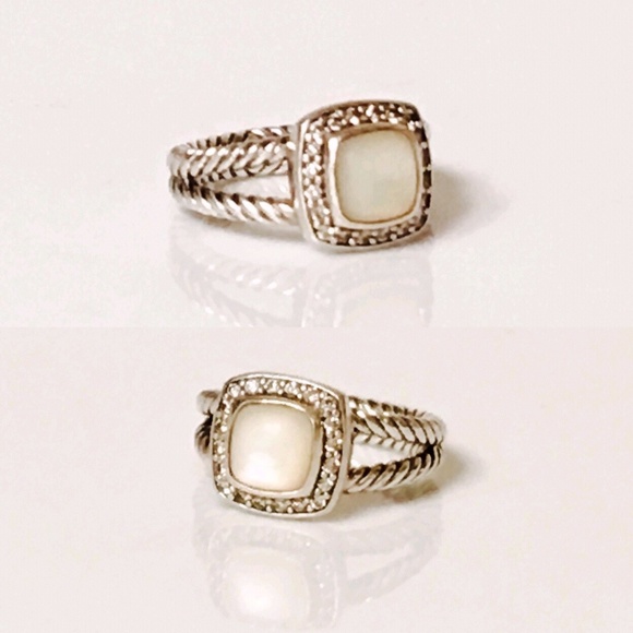 David Yurman Mother Of Pearl Diamond Albion Ring - Picture 2 of 7