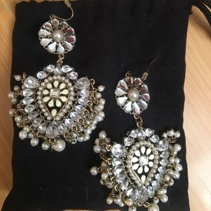Big, faux diamond, glamour earrings
