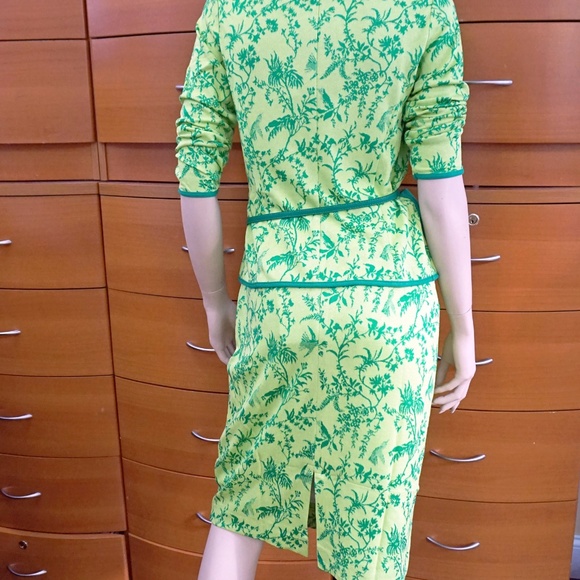 PENCIL SKIRT SET STRETCH GREEN MADE IN EUROPE - Picture 7 of 8