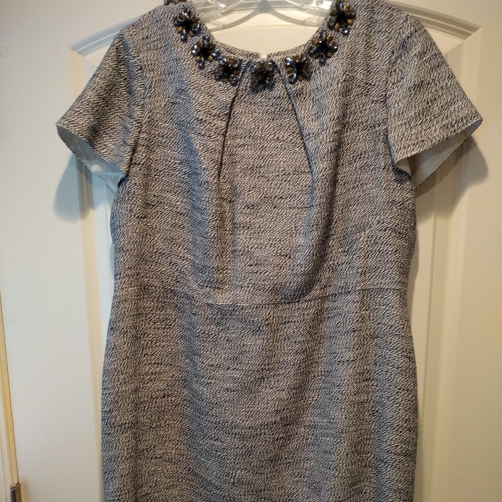 LOFT jeweled neck dress