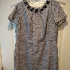 LOFT jeweled neck dress