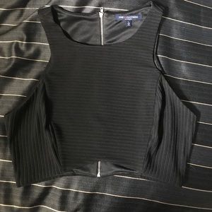 Black zip up crop top