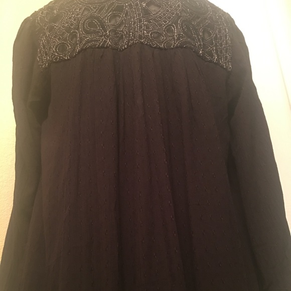 New FREE PEOPLE Embroidered Long Sleeve Top Sz M - Picture 7 of 8