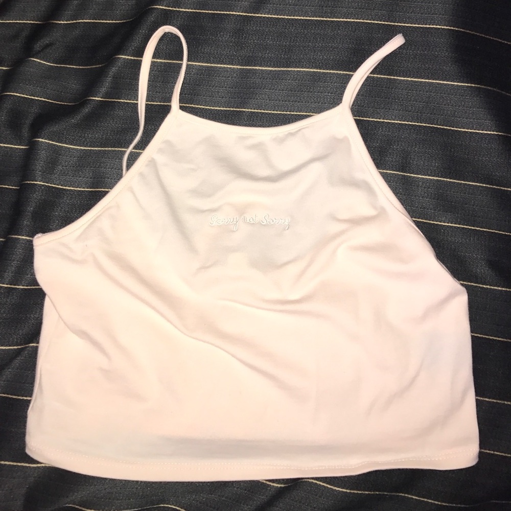 LA Hearts 'sorry not sorry' halter crop top