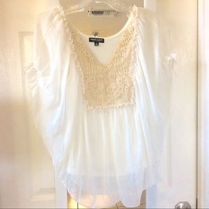 Boho white medium flowy Top