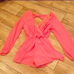 Pink coral romper