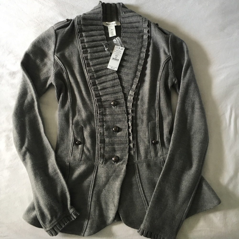 White House Black Market grey military sweater!
