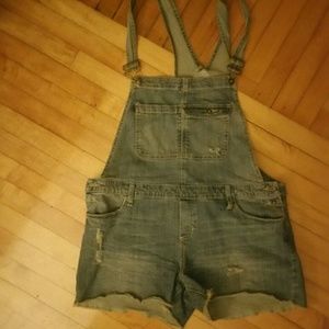 Jean bib overall shorts
