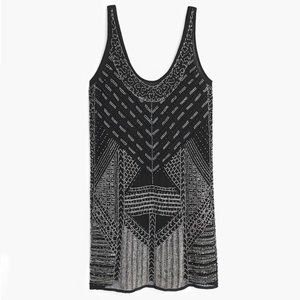 MANGO sparkly black beaded mini dress (sz 2) NYE