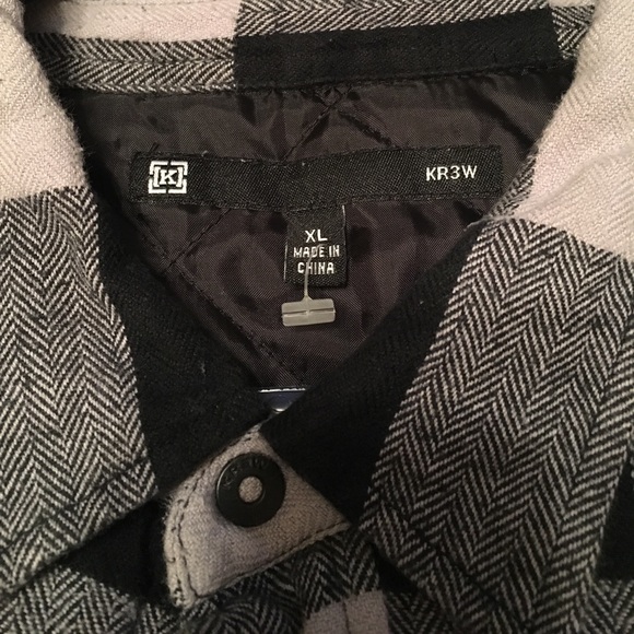 KR3W BLACK AND GRAY FLANNEL JACKET - Picture 3 of 8