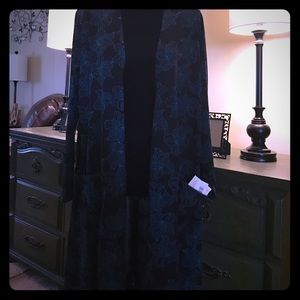 NWT lularoe sarah L floral black and teal