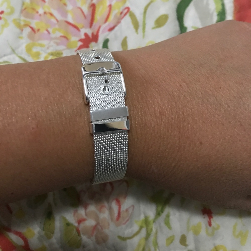 Faux silver belt bracelet