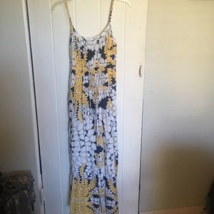 Floral navy and yellow Maxi