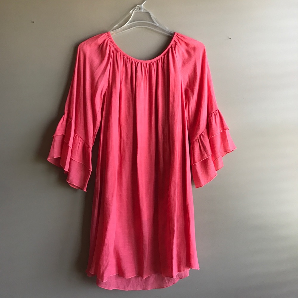 NWT Coral Linen Lined Dress