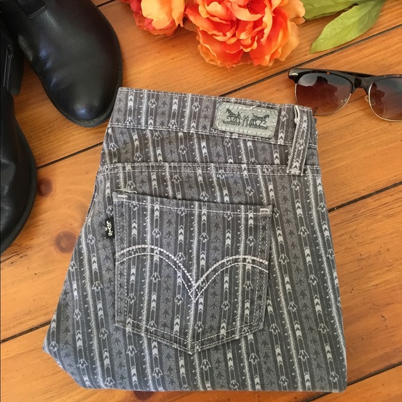 Levi's Denim - Levi's | 524 Too Superlow Gray Print Jeans