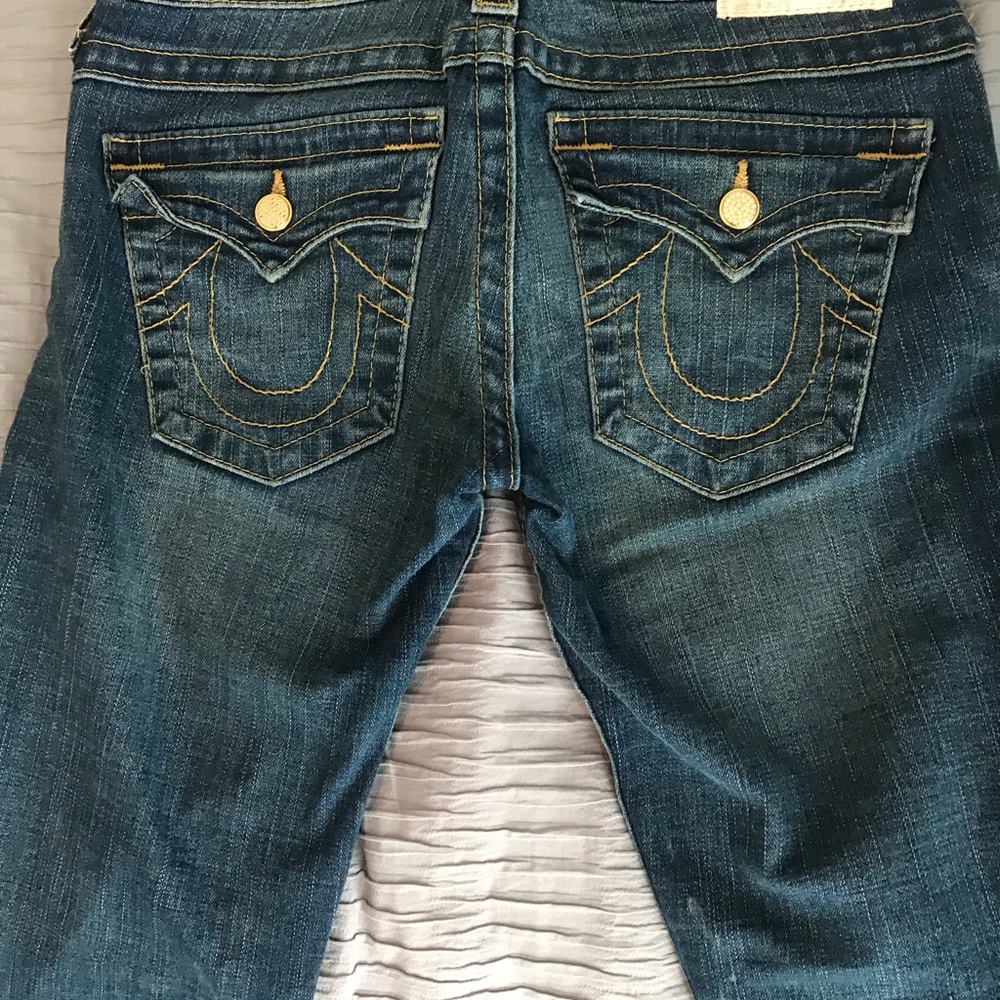 True Religion Jeans with Gold Swarovski. Size 27