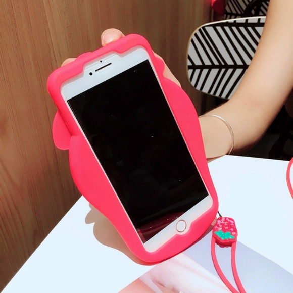 iPhone 3D Glitter Strawberry Case - Picture 2 of 2