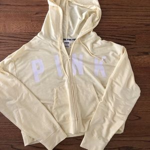 💛Yellow pastel💛VICTORIA SECRET Pink zip hoodie