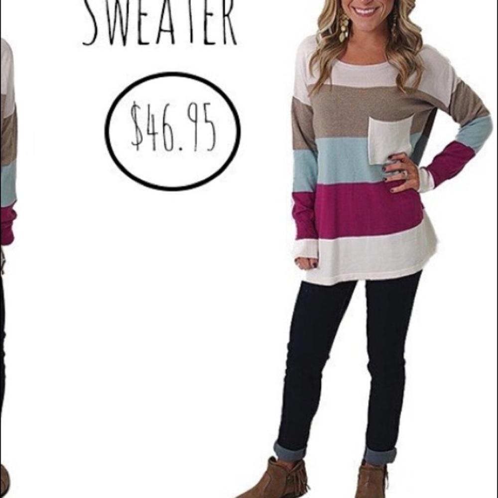 Small colorful striped sweater