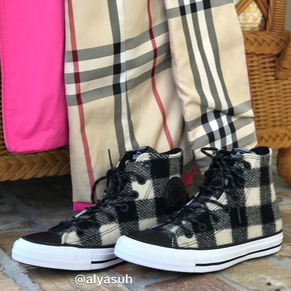 NWT Converse & Woolrich Ctas HI White/Black AUTHEN - Picture 2 of 8