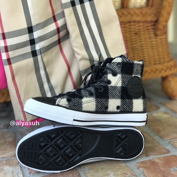 NWT Converse & Woolrich Ctas HI White/Black AUTHEN - Picture 6 of 8