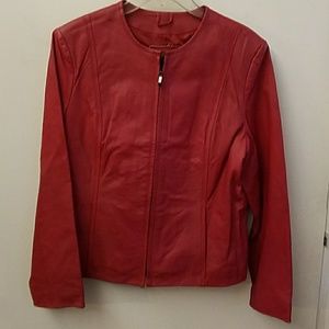 Red leather Ladies jacket