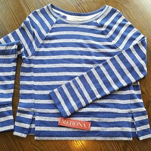 Merona blue & white stripped sweater New w/tags