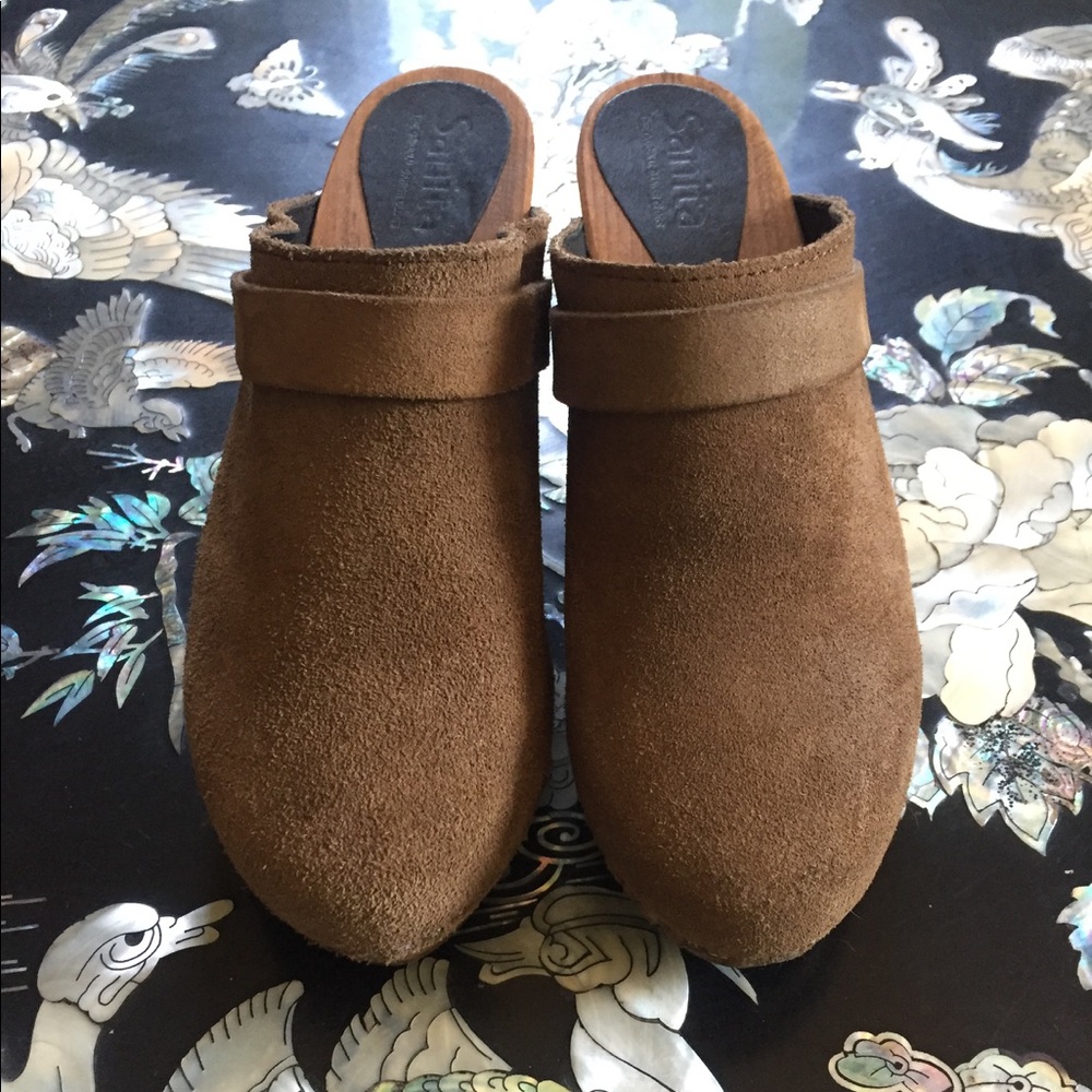 Sanita clogs 39 brown suede