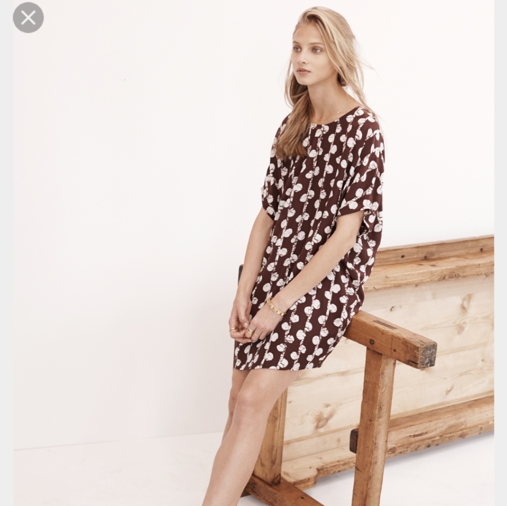 EUC Madewell Easy Silk Dress in Batik Vine